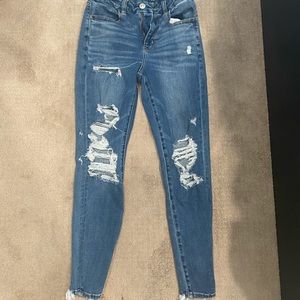 Denim ripped jeggings